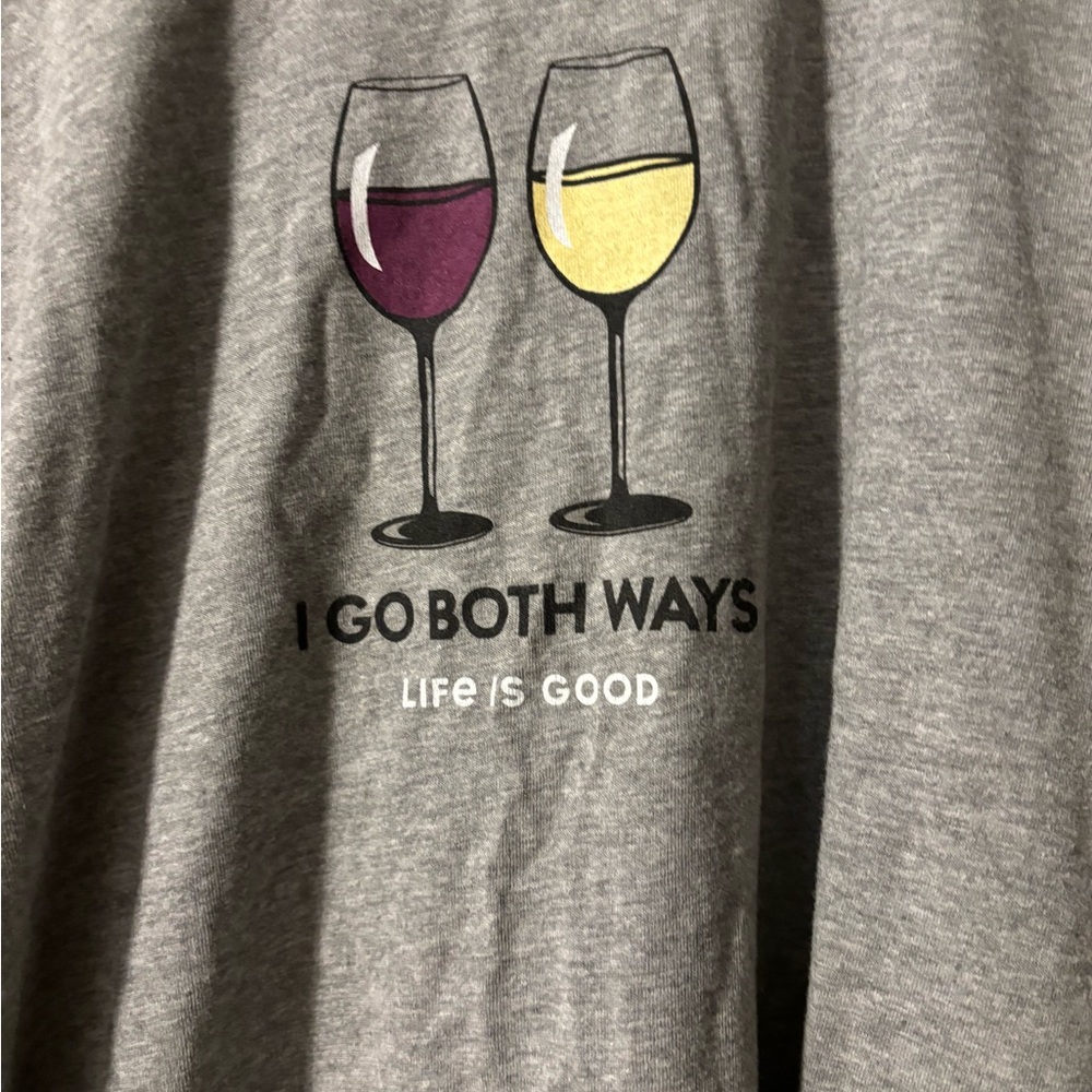 Women’s light Grey Life is Good long sleeve T